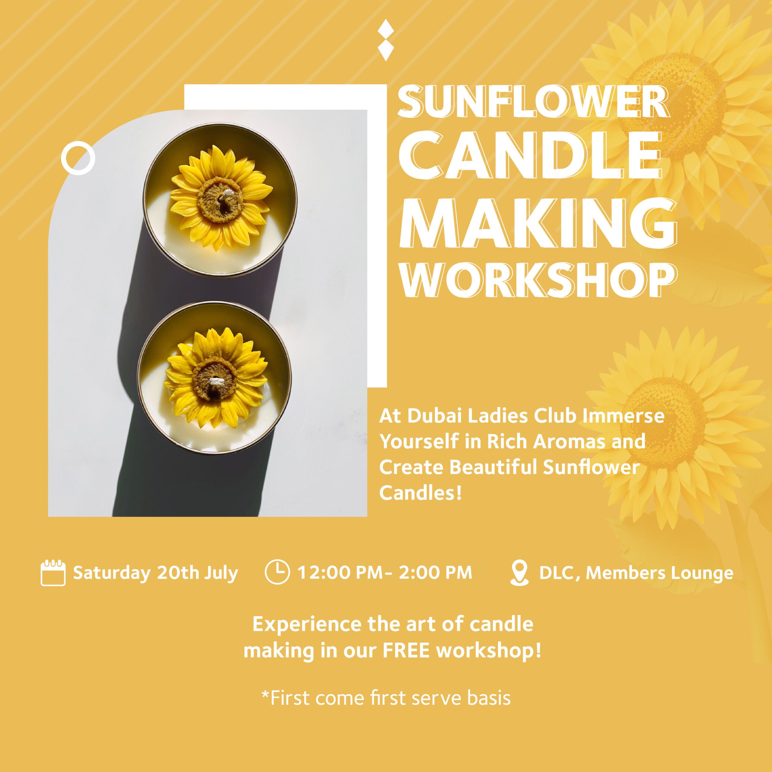 Sunflower candle workshop